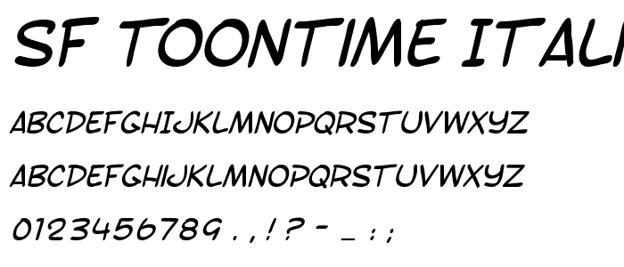 SF Toontime Italic font